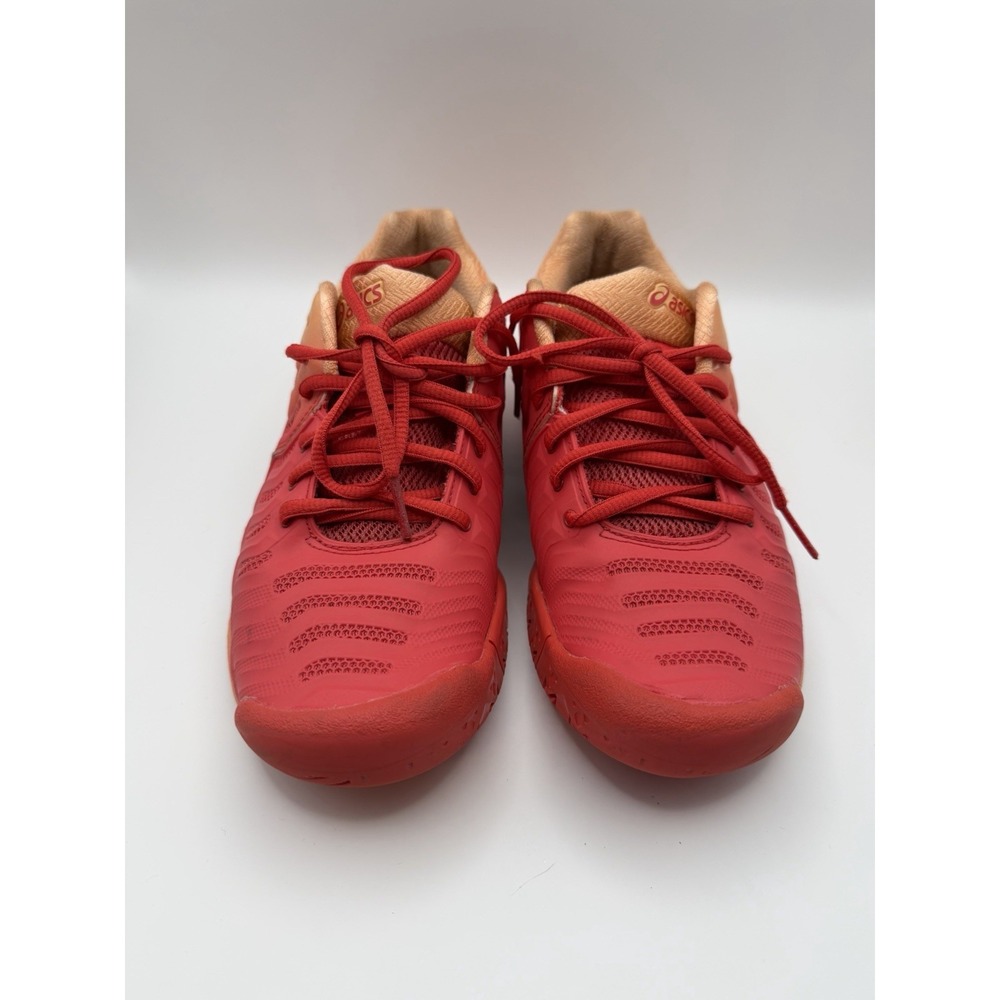 ASICS Gel Resolution 7 Women's Tennis Shoes Coral Orange Pink Sneakers Size 8 - Picture 2 of 6